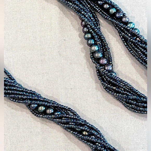 Lee Sands cultured Pearl and glass beads multi strand necklace - Picture 5 of 5